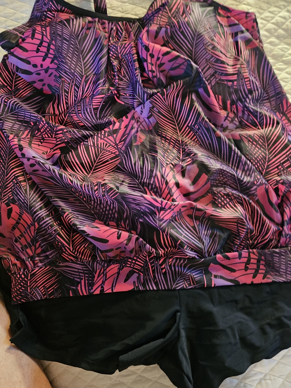 Floral Pink & Black Women’s One-Piece Swimsuit